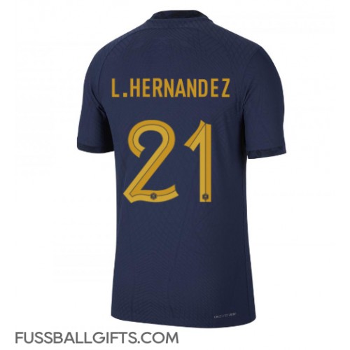 Frankreich Lucas Hernandez #21 Fußballbekleidung Heimtrikot WM 2022 Kurzarm